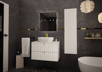 ARCOS-07 - Szafka z Umywalką i Blatem 2S 80cm Biały Mat Zestaw-2