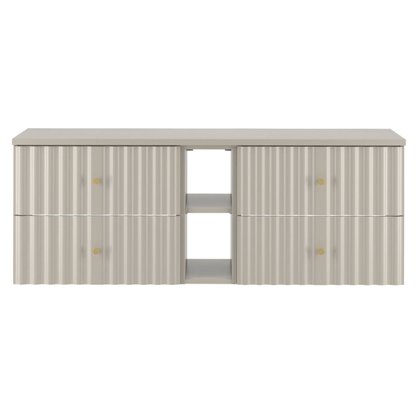 AQUA-02 - Szafka pod Umywalkę z Blatem i Regałem 4S 140cm Kaszmir Zestaw-7