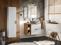 Zestaw 80 cm ADEL WHITE z Umywalką ANNA MH1 i Regałem