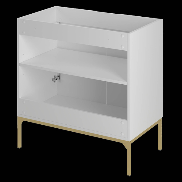 ASPEN-08 - Szafka Pod Umywalkę 2D 80cm Biały Mat Złoty Stelaż