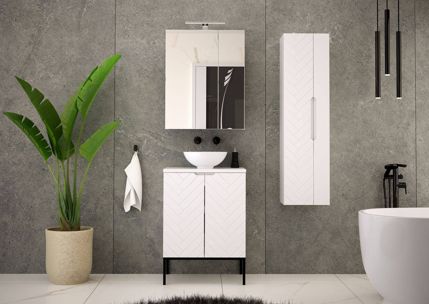 ASPEN-10 - Słupek Wysoki 2-drzwiowy 130cm Biały Mat