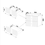 XILO-02 - Szafka pod Umywalkę z Blatem i Regałem 4S 140cm Szary Mat Zestaw-7