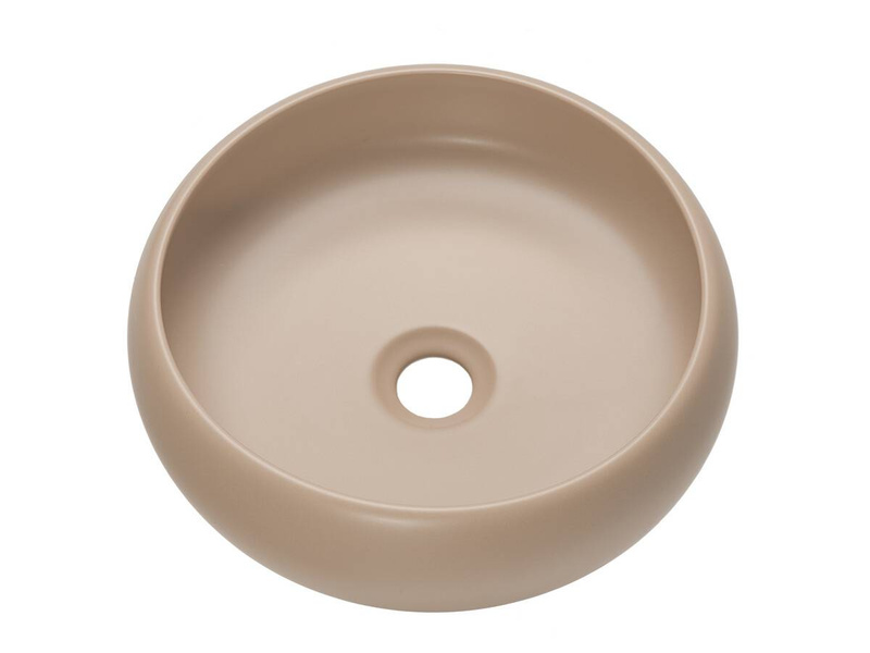 Zestaw Szafka Pod Umywalkę z Blatem 120 cm 4 Szuflady i 2 Umywalki Nablatowe Donna Sand