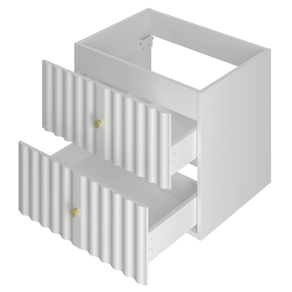 AQUA-02 - Szafka Pod Umywalkę z Blatem 2S 60cm Biały Mat Zestaw-1