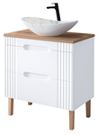 Szafka 80 cm FIJI WHITE z Umywalką LENA MW17