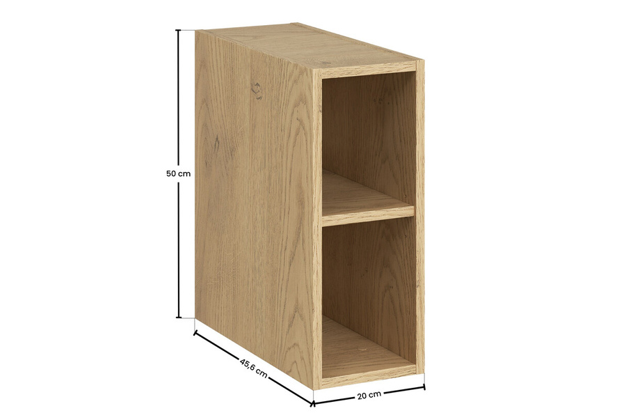 Zestaw Szafka pod Umywalkę 80 cm z Blatem 100 cm i Regałem 20 cm Dąb Cremona Kaszmirowy Mat 