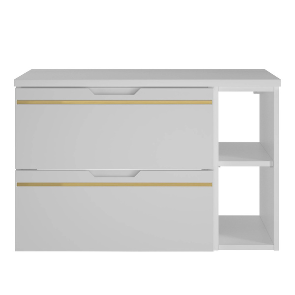 ESPERO-02 - Szafka pod Umywalkę z Blatem i Regałem 2S 80cm Biały Mat Zestaw-4