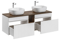 Zestaw 2 Szafek ICONIC WHITE 80 cm z Umywalkami Smile, Blatem i Regałem