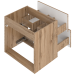 WOOD-02 - Szafka z Umywalką i Blatem 2S 60cm Dąb Wotan Zestaw-5