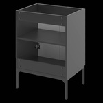 ASPEN-09 - Szafka z Umywalką 2D 60cm Czarny Mat Zestaw-3 Czarny Stelaż