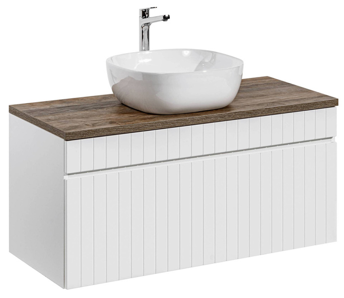 Szafka ICONIC WHITE z Umywalką Smile i Blatem