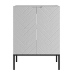 ASPEN-09 - Szafka Pod Umywalkę 2D 60cm Biały Mat Czarny Stelaż