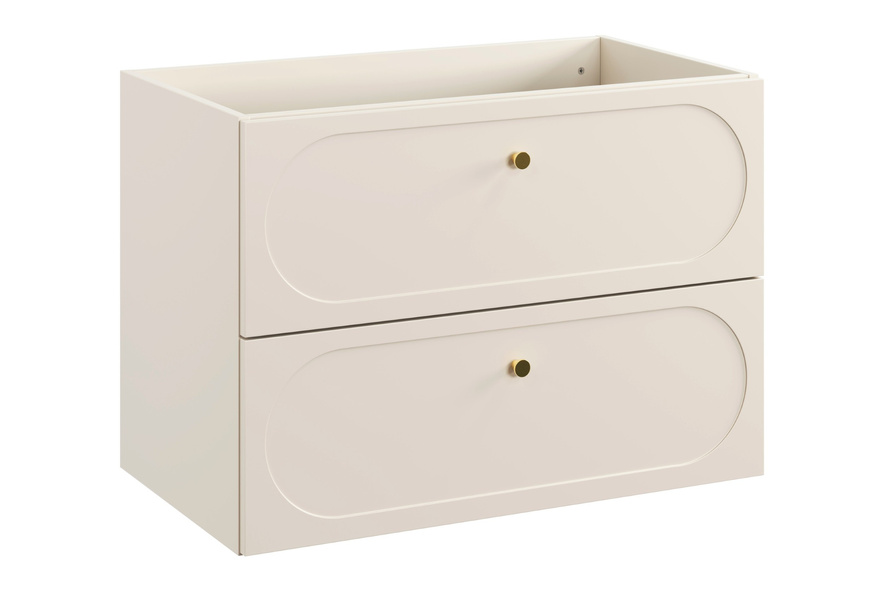 Zestaw Szafka z Umywalką Meblową 80 cm 2 Szuflady Donna Sand