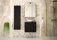 ARCOS-06 - Szafka z Umywalką i Blatem 2S 60cm Czarny Mat Zestaw-5