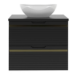 VESPER-02 - Szafka z Umywalką i Blatem 2S 60cm Czarny Mat Zestaw-2