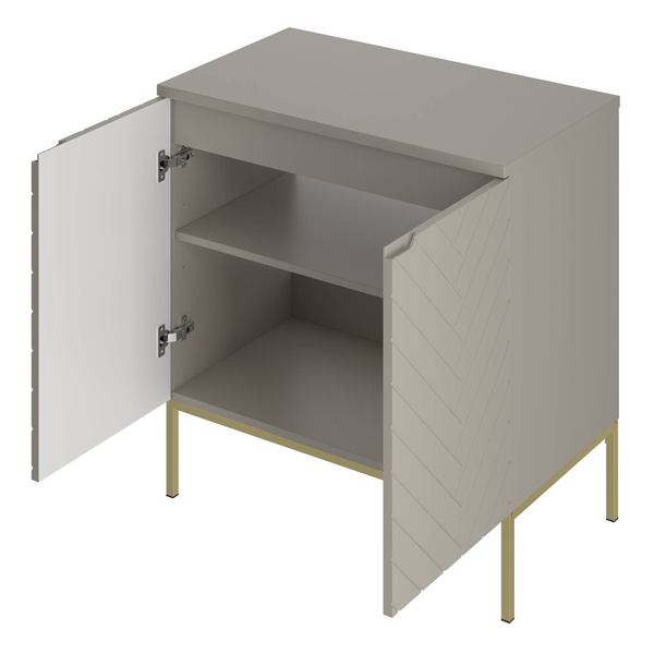 ASPEN-08 - Szafka z Umywalką i Blatem 2D 80cm Kaszmir Zestaw-2 Złoty Stelaż