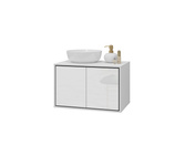 Irvine - Szafka Pod Umywalkę 2D Biały Czarny Onyks Biały Połysk