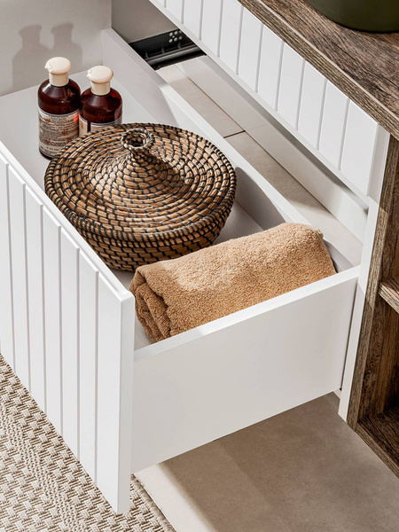 Zestaw 2 Szafek ICONIC WHITE 60cm z Podwójną Umywalką Sky