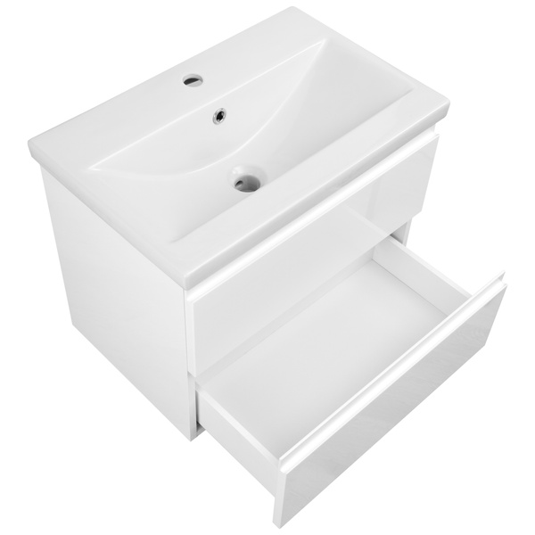 Astor Zestaw Reno 60 cm Szafka z Umywalką 2S Biały Połysk