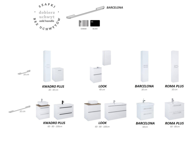 Elita Uchwyt Barcelona Czarny Mat 16