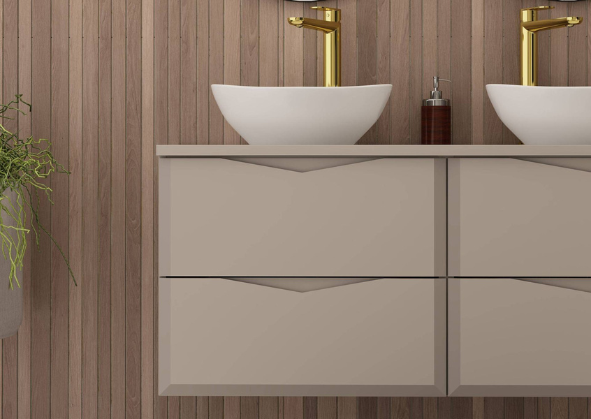 DELICA-02 - Szafka pod Umywalkę z Blatem 4S 120cm Kaszmir Zestaw-6