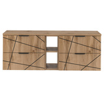 WOOD-02 - Szafka pod Umywalkę z Blatem i Regałem 4S 140cm Dąb Wotan Zestaw-7