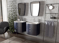 Oristo Lustro w ramie 50 cm LOUIS granatowy mat